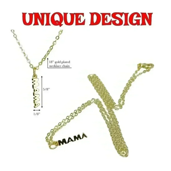 Gold dainty Mama necklace jewelry for mom - Picture 5 of 10